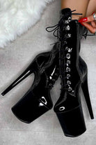 Hella Heels LipKit 8inch Boots - Black Beatles-Hella Heels-Pole Junkie