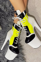 Hella Heels EmpireKicks Low Sneaker 8inch Boots - Atomic Neon Yellow-Hella Heels-Pole Junkie