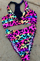 Cleo the Hurricane Twist Sports Bra - Neon Leopard-Cleo the Hurricane-Pole Junkie
