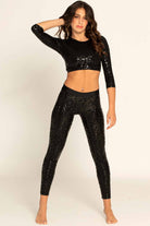 Paradise Chick Superhero Series Sticky V-String Leggings - Black Leopard-Paradise Chick-Pole Junkie