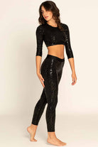 Paradise Chick Superhero Series Sticky V-String Leggings - Black Leopard-Paradise Chick-Pole Junkie