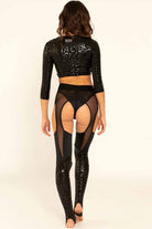 Paradise Chick Superhero Series Sticky Garter Leggings - Black Leopard-Paradise Chick-Pole Junkie