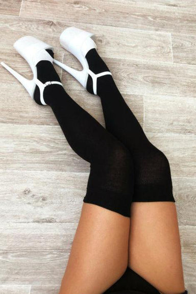 Lunalae Thigh High Socks - Black-Lunalae-Pole Junkie