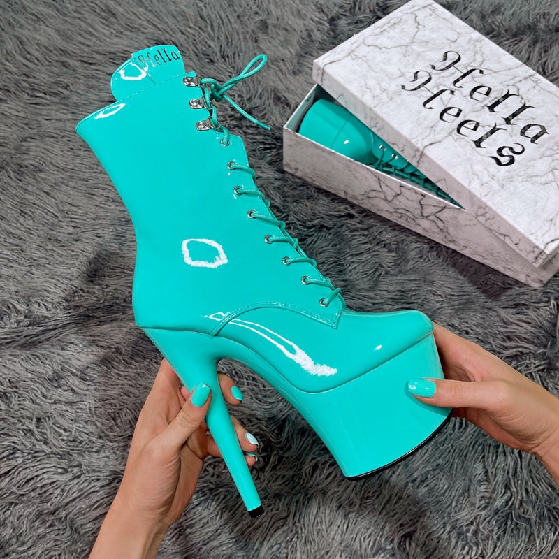 Hella Heels LipKit 7inch Boots - Minted-Hella Heels-Pole Junkie