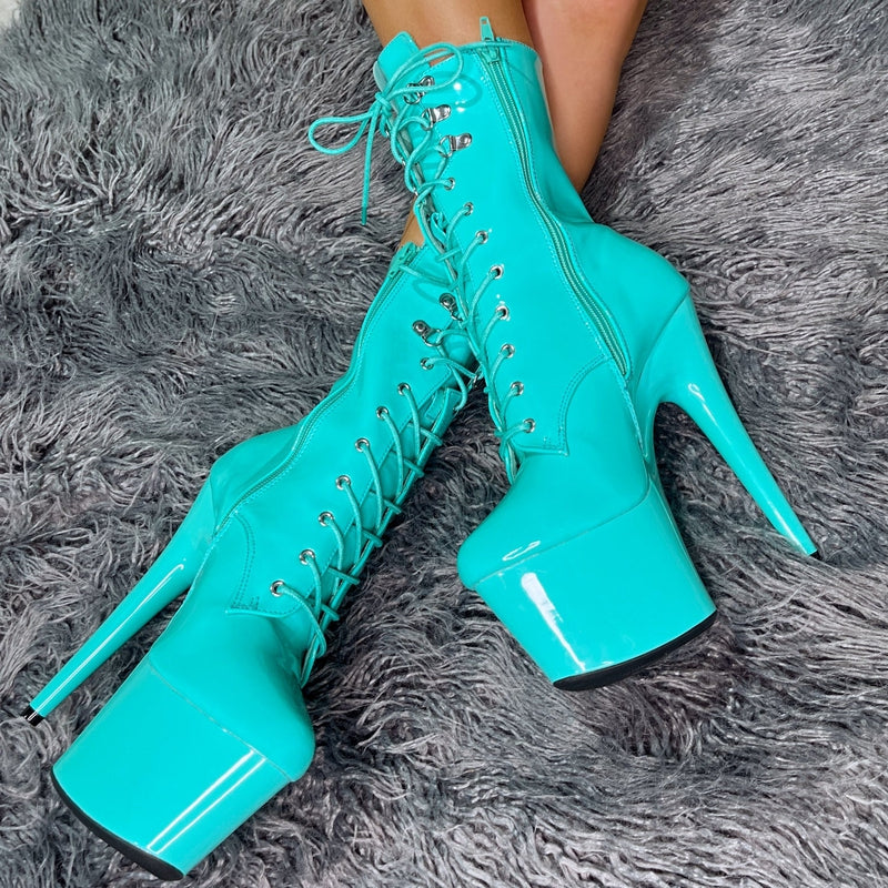Hella Heels LipKit 7inch Boots - Minted-Hella Heels-Pole Junkie