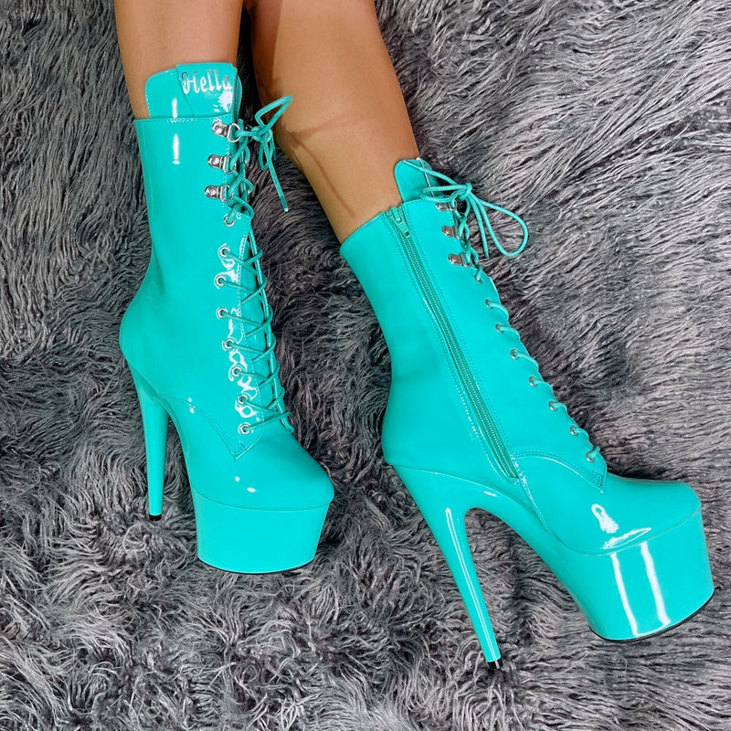 Hella Heels LipKit 7inch Boots - Minted-Hella Heels-Pole Junkie