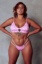 CXIX 119 Bralette - Pink Print-Creatures of XIX-Pole Junkie