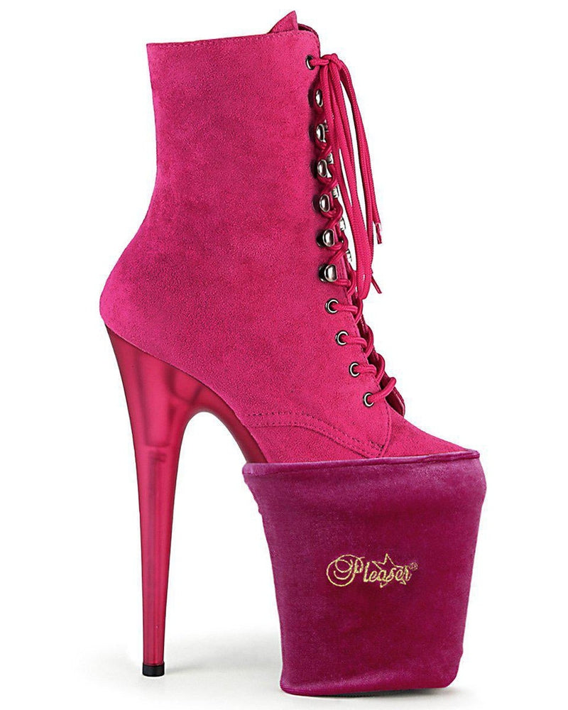 Pleaser USA Shoe Protectors - Hot Pink Velvet-Pleaser USA-Pole Junkie