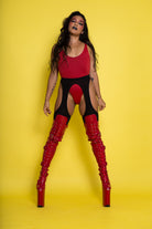 Rolling Peek-a-boo Tights - Black (3 Sizes Available)-Rolling-Pole Junkie