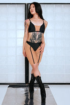 CXIX Silhouette Biker Shorts - Black with Cream Mesh-Creatures of XIX-Pole Junkie