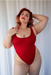 Rolling Nara Bodysuit - Ribbed Red-Rolling-Pole Junkie