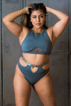 Tatiana Activewear Maya Top - Blue Grey-Tatiana Activewear-Pole Junkie