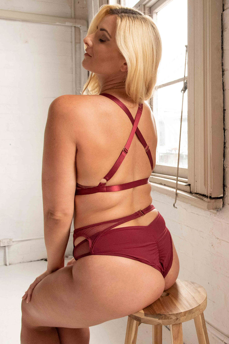 Tatiana Activewear Kaizen Shorts - Burgundy-Tatiana Activewear-Pole Junkie