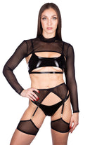 Naughty Thoughts XXX Rated See Through Garter Belt - Black-Naughty Thoughts-Pole Junkie