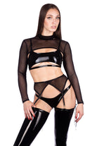 Naughty Thoughts XXX Rated See Through Garter Belt - Black-Naughty Thoughts-Pole Junkie