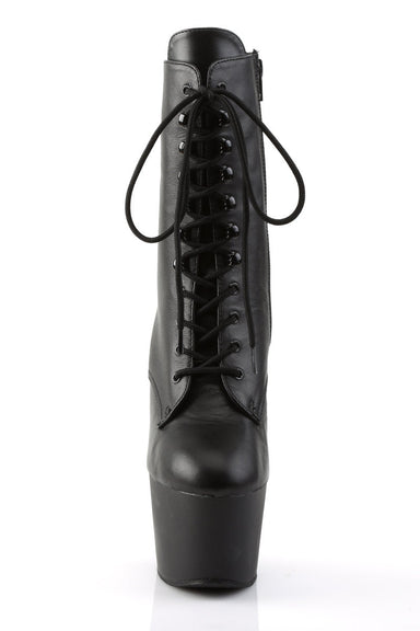 Pleaser USA Adore-1020 7inch Real Leather Pleaser Boots - Matte Black-Pleaser USA-Pole Junkie