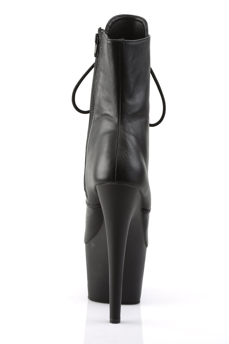 Pleaser USA Adore-1020 7inch Real Leather Pleaser Boots - Matte Black-Pleaser USA-Pole Junkie