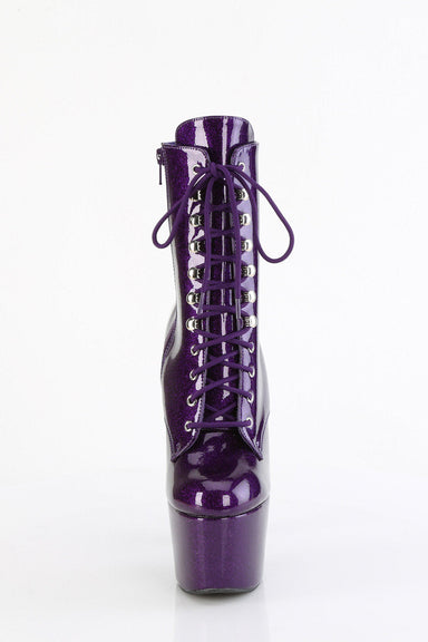 Pleaser USA Adore-1020GP 7inch Pleaser Boots - Purple Glitter-Pleaser USA-Pole Junkie