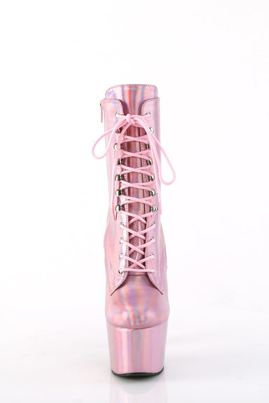 Pleaser USA Adore-1020HG 7inch Pleaser Boots - Holographic Baby Pink-Pleaser USA-Pole Junkie