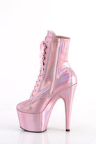 Pleaser USA Adore-1020HG 7inch Pleaser Boots - Holographic Baby Pink-Pleaser USA-Pole Junkie