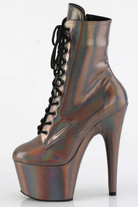 Pleaser USA Adore-1020HG 7inch Pleaser Boots - Holographic Gun Metal-Pleaser USA-Pole Junkie