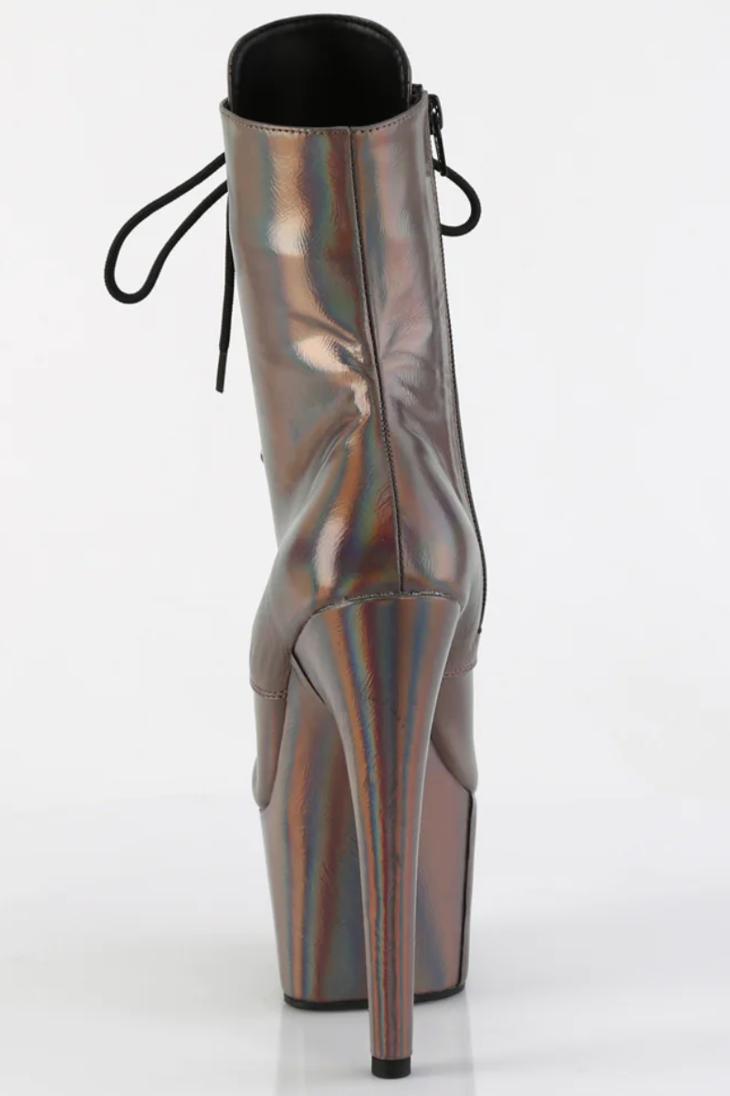 Pleaser USA Adore-1020HG 7inch Pleaser Boots - Holographic Gun Metal-Pleaser USA-Pole Junkie