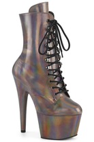 Pleaser USA Adore-1020HG 7inch Pleaser Boots - Holographic Gun Metal-Pleaser USA-Pole Junkie