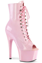 Pleaser USA Adore-1021 7inch Pleaser Peep toe Boots - Patent Baby Pink-Pleaser USA-Pole Junkie