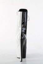 Pleaser USA Adore-1040TT 7inch Pleaser Boots - Patent Black/White-Pleaser USA-Pole Junkie