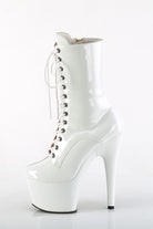 Pleaser USA Adore-1040TT 7inch Pleaser Boots - Patent Blush/White-Pleaser USA-Pole Junkie
