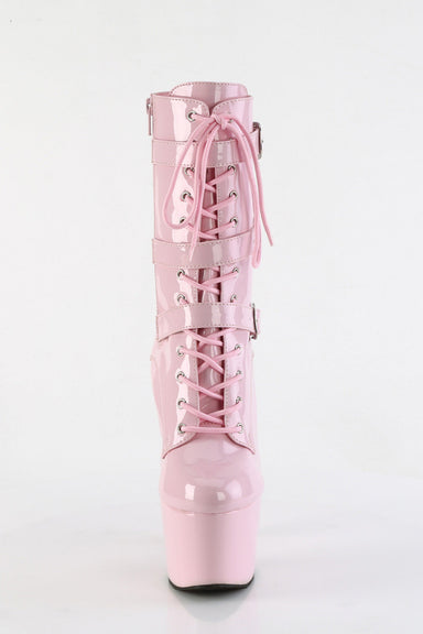 Pleaser USA Adore-1043 7inch Pleaser Boots - Patent Baby Pink-Pleaser USA-Pole Junkie
