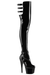 Pleaser USA Adore-3055 7inch Thigh High Pleaser Boots - Patent Black-Pleaser USA-Pole Junkie
