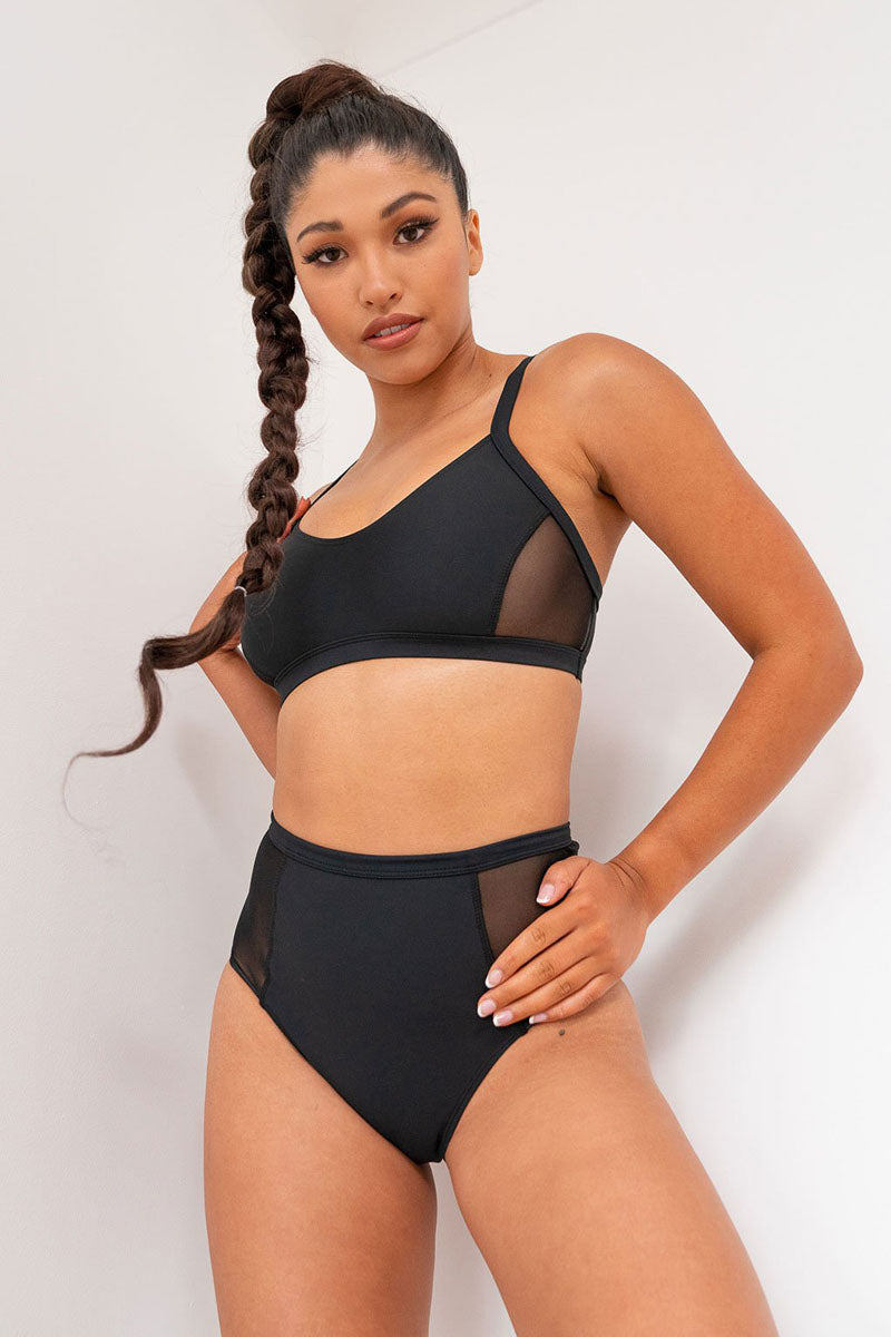 Lunalae Bellani High Waisted Bottoms - Recycled Black-Lunalae-Pole Junkie