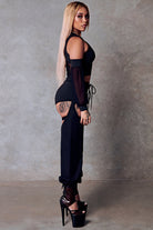 CXIX 119 Corset Top with Sleeves - Black-Creatures of XIX-Pole Junkie