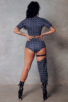 CXIX 119 Statement Crop Tee - Black Print-Creatures of XIX-Pole Junkie