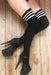 Rolling Over the Knee Socks - Striped Black/White (3 Sizes Available)-Rolling-Pole Junkie