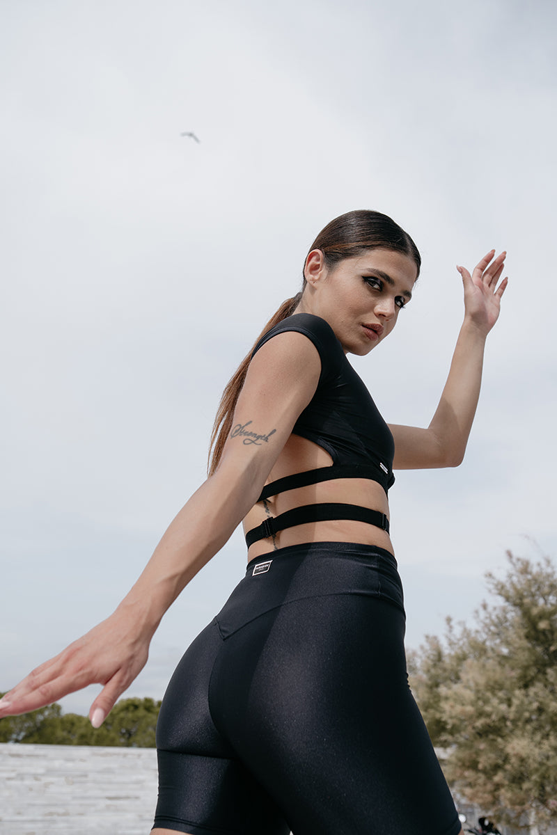 Paradise Chick Frankie Wrap Top - Black-Paradise Chick-Pole Junkie