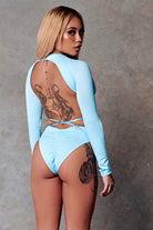 CXIX 119 Plunge Bodysuit - Blue-Creatures of XIX-Pole Junkie