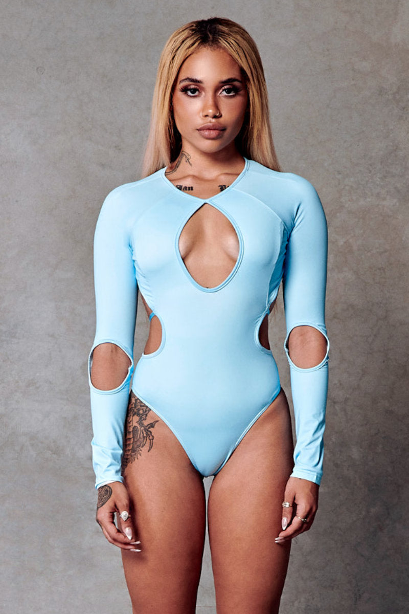 CXIX 119 Plunge Bodysuit - Blue-Creatures of XIX-Pole Junkie