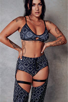 CXIX 119 Bralette - Black Print-Creatures of XIX-Pole Junkie