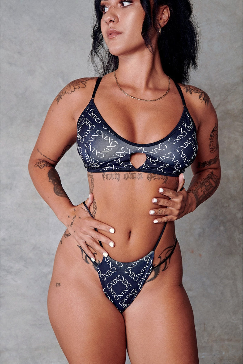 CXIX 119 Bralette - Black Print-Creatures of XIX-Pole Junkie