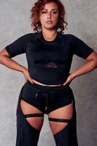 CXIX 119 Statement Crop Tee - Black-Creatures of XIX-Pole Junkie