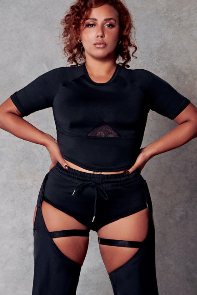 CXIX 119 Statement Crop Tee - Black-Creatures of XIX-Pole Junkie