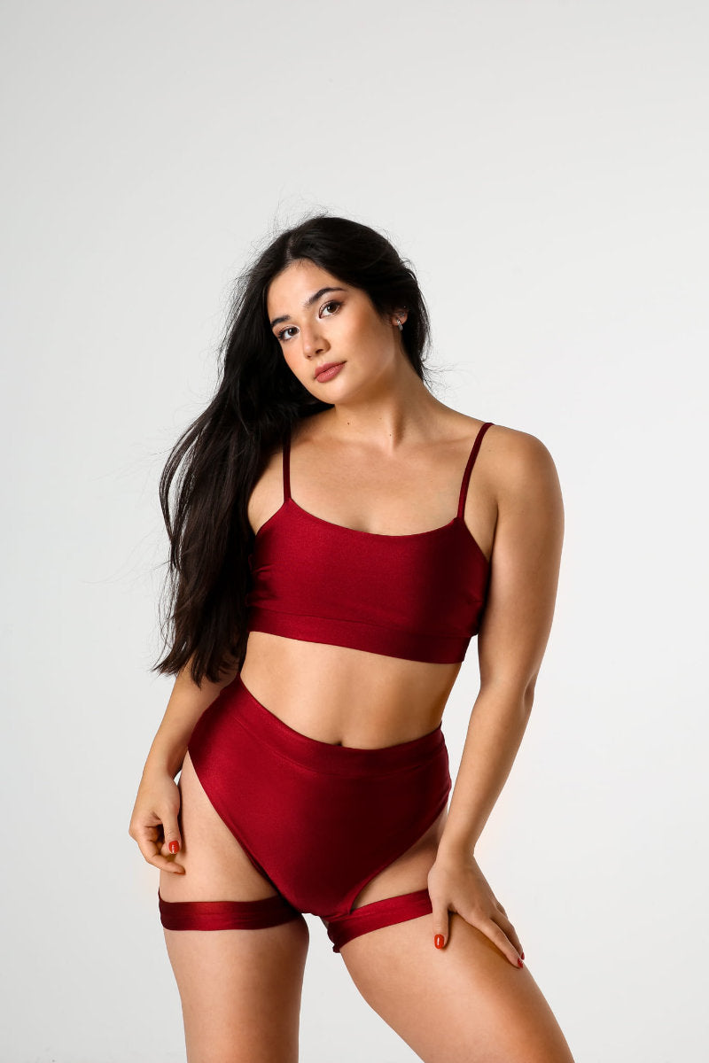 REV ACTIV Bomb Garter Shorts - Cherry-REV ACTIV-Pole Junkie