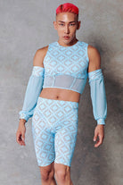 CXIX 119 Biker Shorts - Blue Print-Creatures of XIX-Pole Junkie