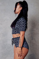 CXIX 119 Statement Crop Tee - Black Print-Creatures of XIX-Pole Junkie