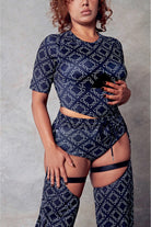 CXIX 119 Statement Crop Tee - Black Print-Creatures of XIX-Pole Junkie