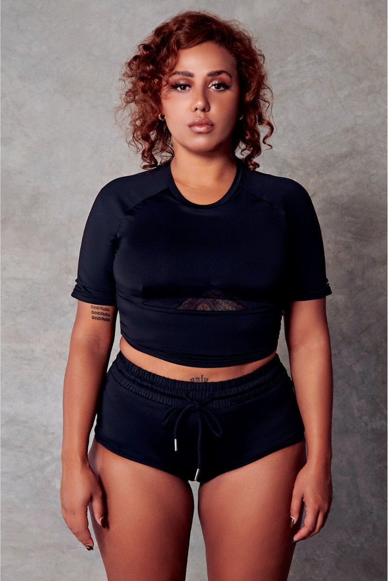 CXIX 119 Statement Crop Tee - Black – Pole Junkie