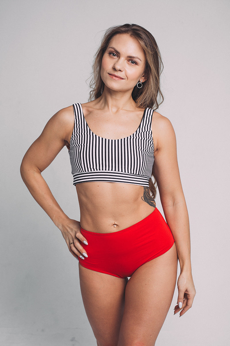 Shark Polewear High Waist Shorts - Red-Shark Polewear-Pole Junkie