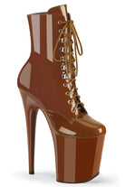 Pleaser USA Flamingo-1020 8inch Pleaser Boots - Patent Caramel-Pleaser USA-Pole Junkie